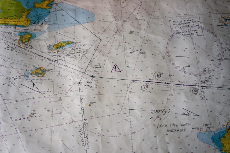 A nautical navigation map.