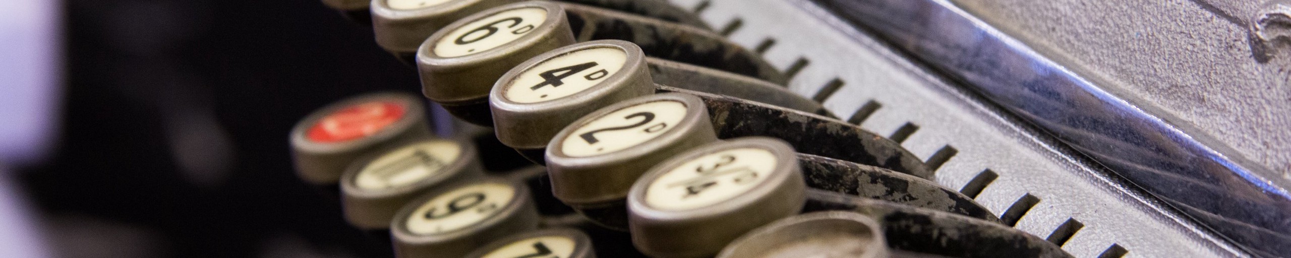 Close-up of a typewriter.