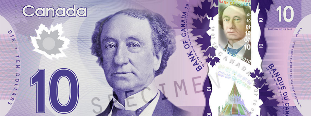A Canadian $10 note.