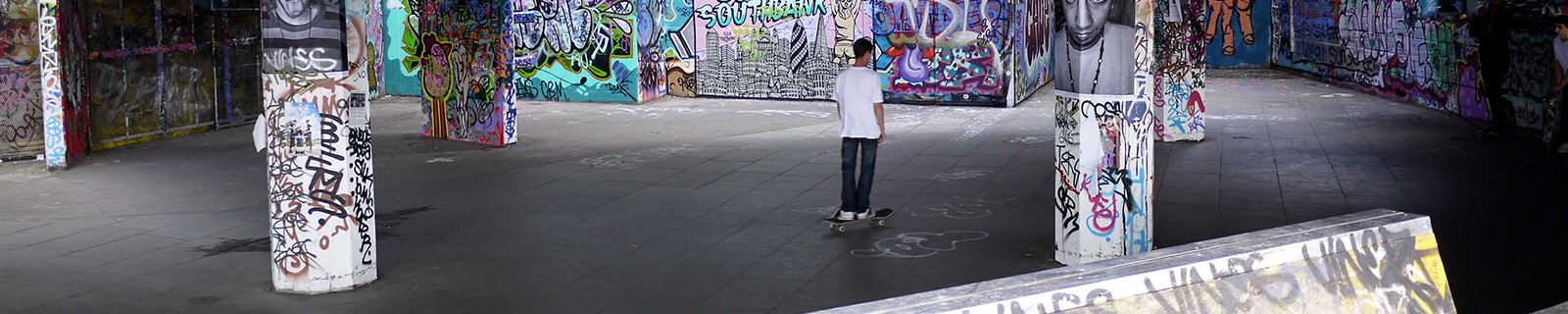 Skateboarders on the South Bank.