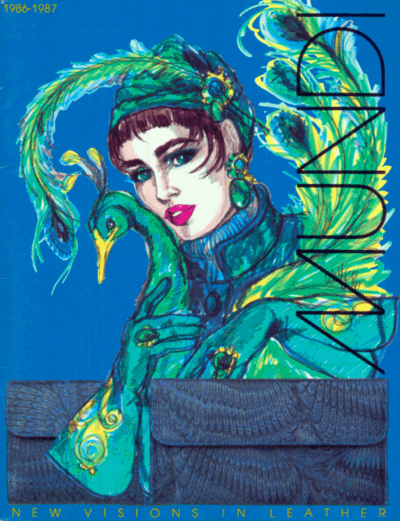 A woman dressed up in a peacock feather dress.