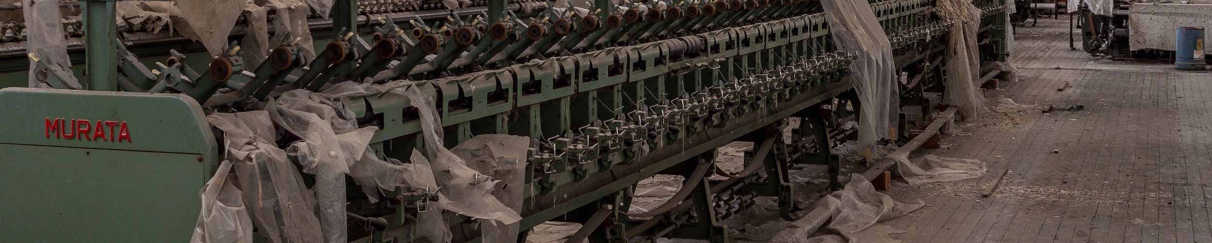 Machines in a textile factory. 