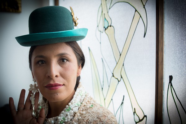 An Aymara woman in a bowler hat.