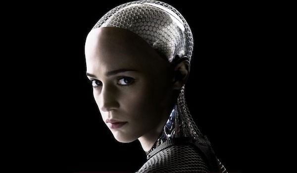 A profile shot of Alicia Vikander in costume for the movie Ex Machina, where she plays a hyperintelligent robot.