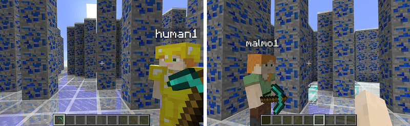 Two in-game Minecraft screenshots.