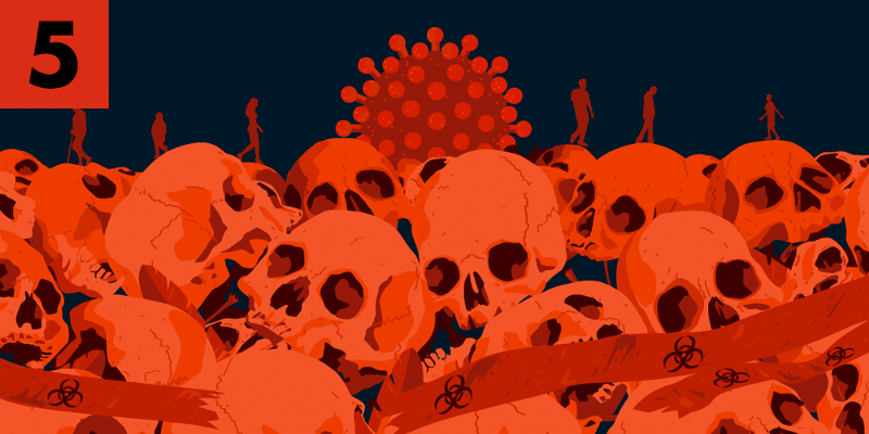 A pile of skulls.