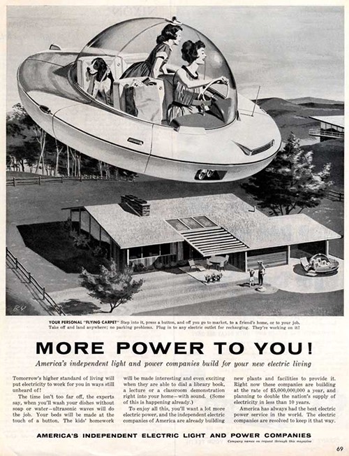 Advertisement for a personal flying car