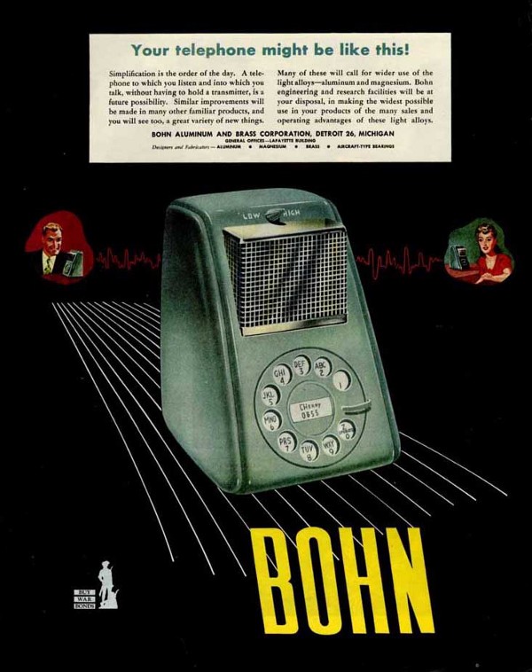 Advertisement for a futuristic telephone