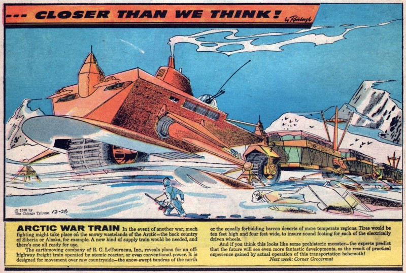 Comic depicting an "arctic war train"