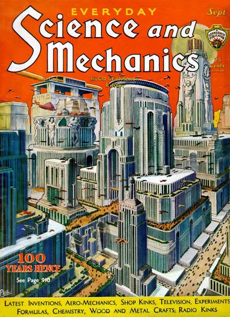 A future city from a 1931 cover of Science and Mechanics