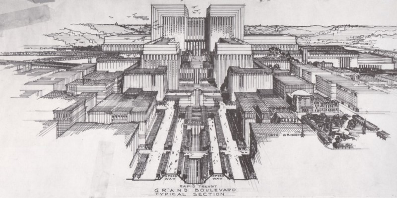 Design for a Los Angeles Civic Center circa 1925
