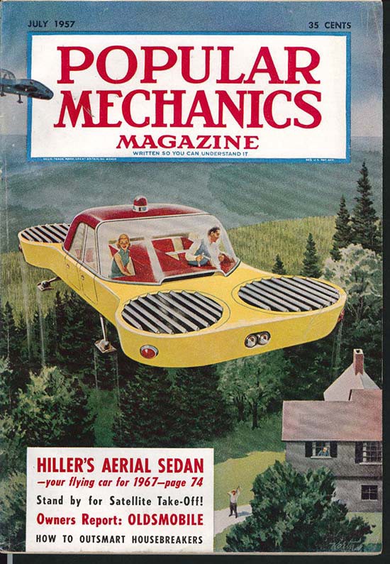 Flying car on the cover of Popular Mechanics