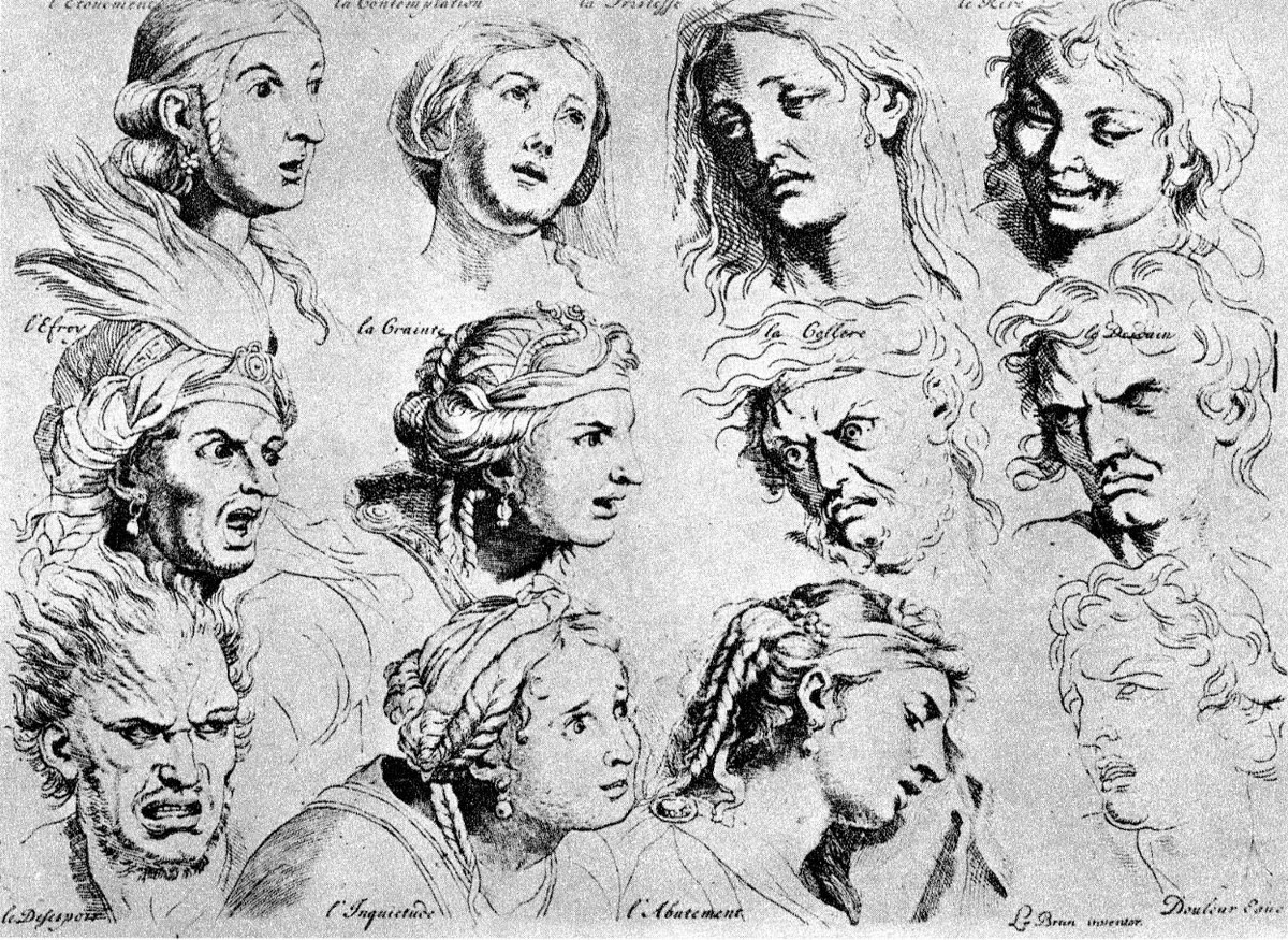 Sketches of emotions from 1698