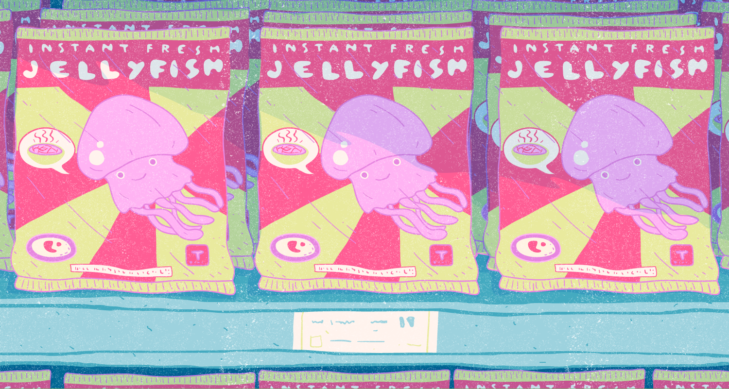 Illustration of jellyfish snacks