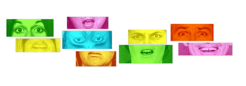 Various facial features displaying emotions