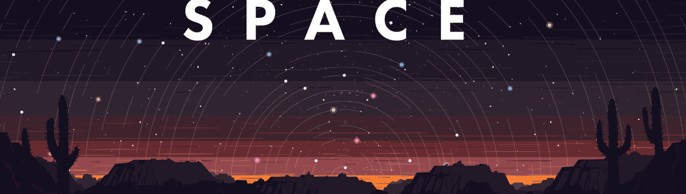 The banner for the "Space" Beat, showing a timelapse of the night sky.