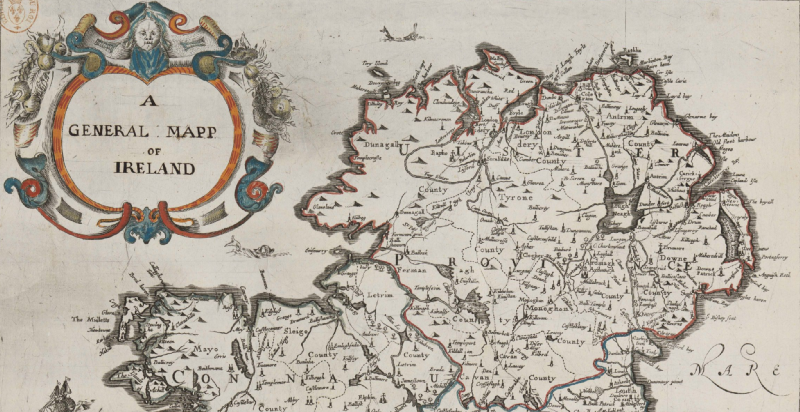 17th century map of Ireland
