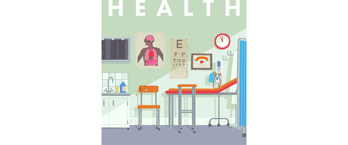 Health Beat logo depicting a doctor's office