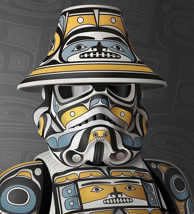 Stormtrooper painted with Coast Salish patterns