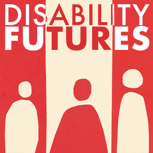 Disability Futures logo with three figures in vertical panels
