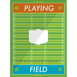 Playing The Field logo depicting a sports field